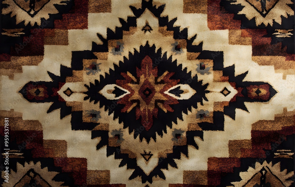 Poster 8. **full-size southwestern rug pattern with a seamless array of earthy tones and geometric designs*
