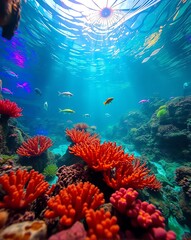 Obraz premium coral reef in the red