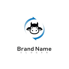 cow bull logo animal design symbol
