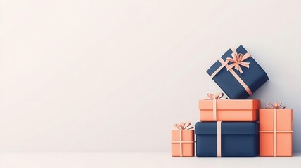 Gift planner with present icons, organized layout, flat design illustration