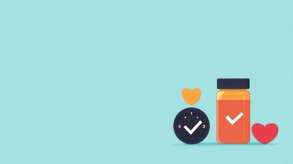 Fitness tracker with progress icons, healthy living theme, flat design illustration