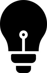 Black Light Bulb icon, isolated on transparent background. Idea sign, solution, thinking concept. Lighting Electric lamp. Electricity, shine. Trendy Fill style for graphic design. Symbol of creative.
