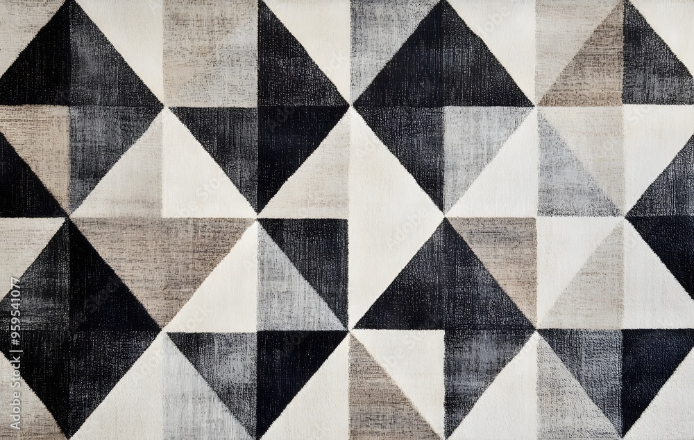 Poster 6. **full-size scandinavian rug pattern featuring a seamless grid of simple geometric shapes**