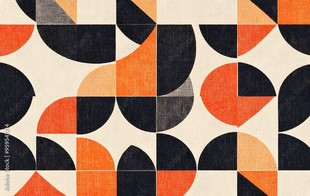 Poster 6. **full-size scandinavian rug pattern featuring a seamless grid of simple geometric shapes**