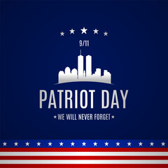 Fototapeta premium Patriots Day, September 11. Vector illustration. Suitable for Poster, Banners, background and greeting card.