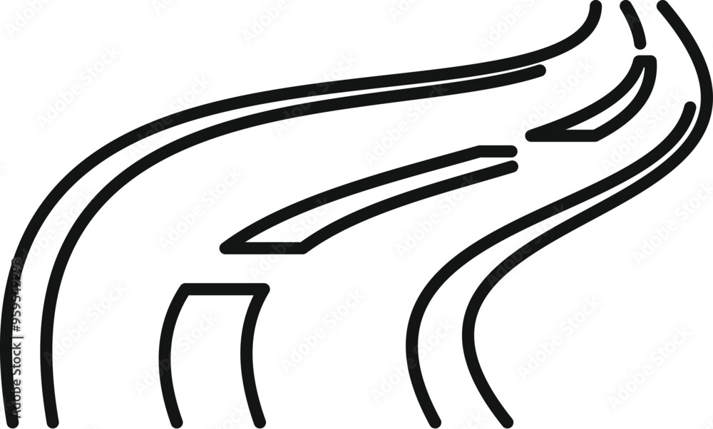 Poster simple line drawing of a winding road, symbolizing a journey or path