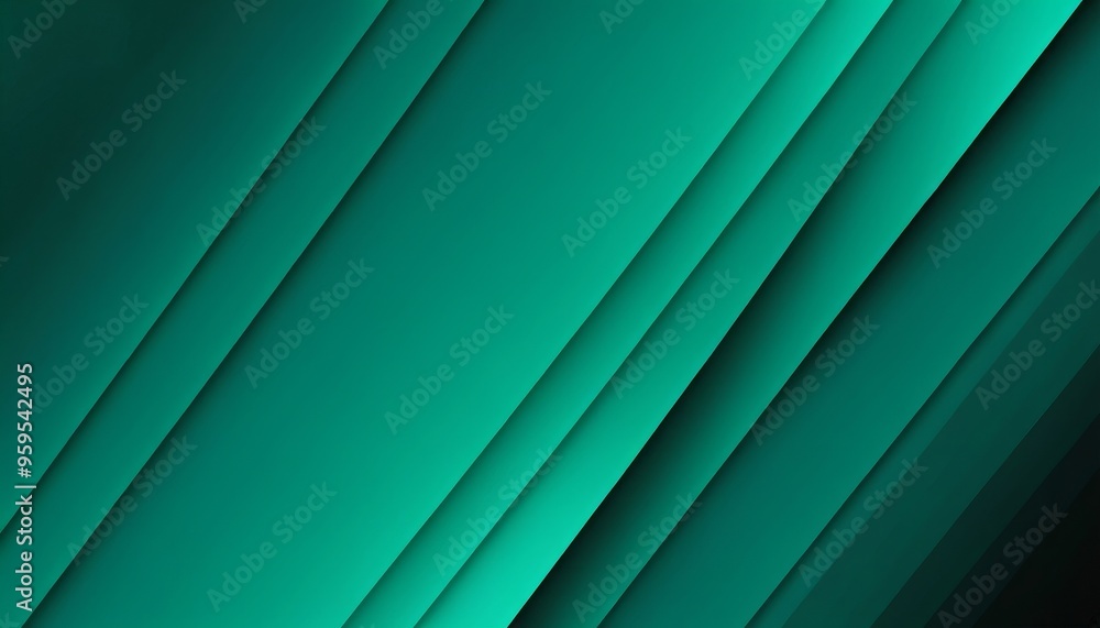 Poster abstract green background with diagonal lines and shadows.