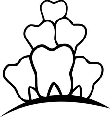 Tooth icon isolated on white background. Medical molar, dentist sign symbol