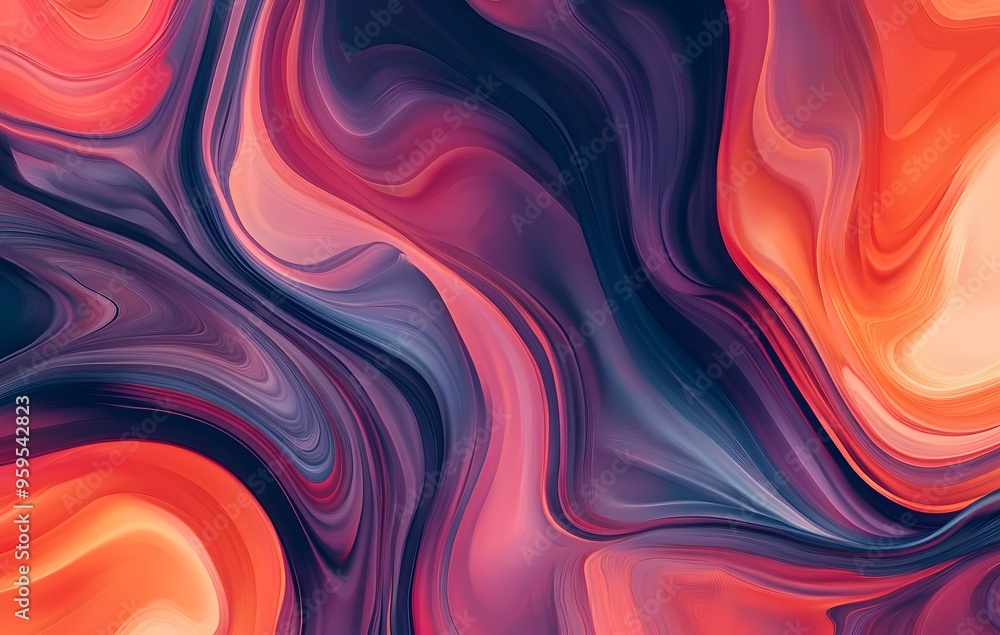 Poster 4. **full-size modern abstract rug pattern with fluid, seamless shapes and gradient colors**