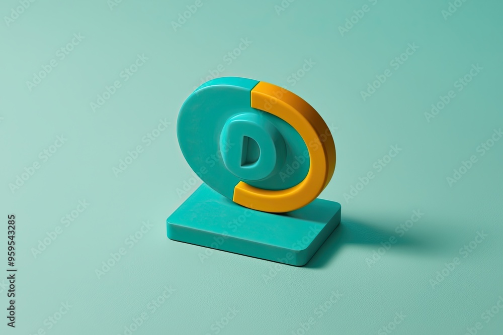 Poster 3d token visualization on soft turquoise background for sharepoint portal enhancement