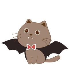 a brown cat in bat costume