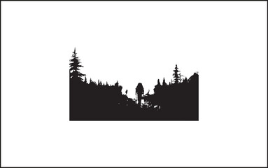 Obraz premium Summit Seeker Vector Black Design Mountain Mastery Black Vector Icon
