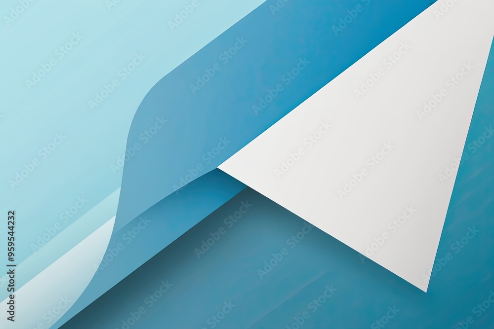 Poster Light Azure White Background Angled Design Flowing Gradient Visuals