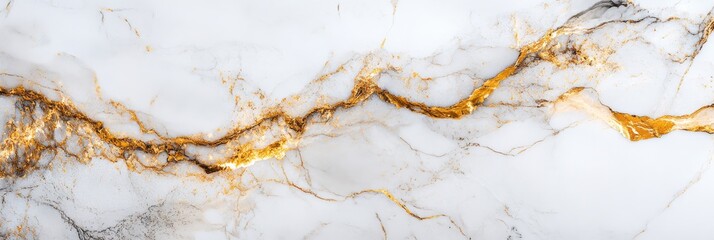 This striking marble granite surface features a smooth white base adorned with intricate gold veining, perfect for enhancing elegant interior spaces with a touch of luxury