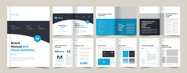 Brand Guidelines Template, Brand Identity Presentation Layout, Logo Guideline template, Brand Guidelines, A4 Guidelines