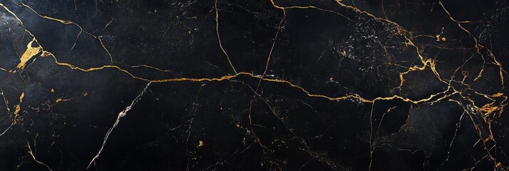 The luxurious black marble surface features intricate gold veining, creating a sophisticated texture that emphasizes elegance and opulence in design