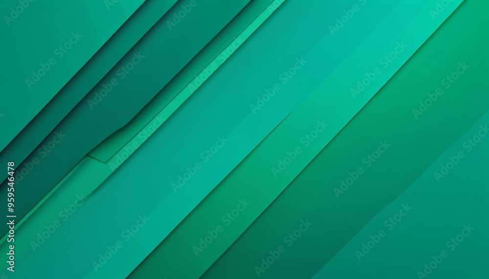 Poster abstract green diagonal lines background with geometric shapes and gradients.