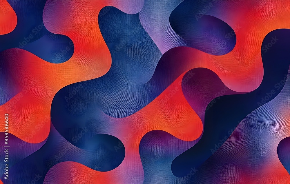 Poster 42. **full-size seamless modern rug pattern with abstract forms and gradient colors**