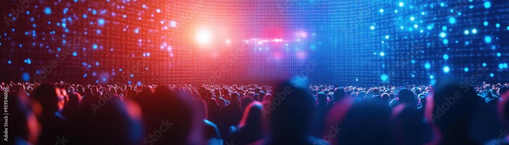 Poster advanced crowd scanning technology enhancing concert safety measures
