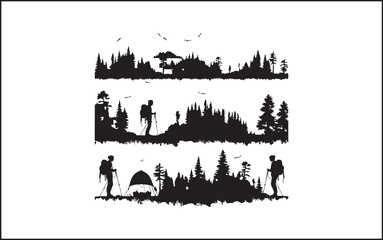 Obraz premium Summit Seeker Vector Black Design Mountain Mastery Black Vector Icon
