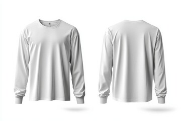 White Long Sleeve Tshirt Mockup Isolated created with Generative AI