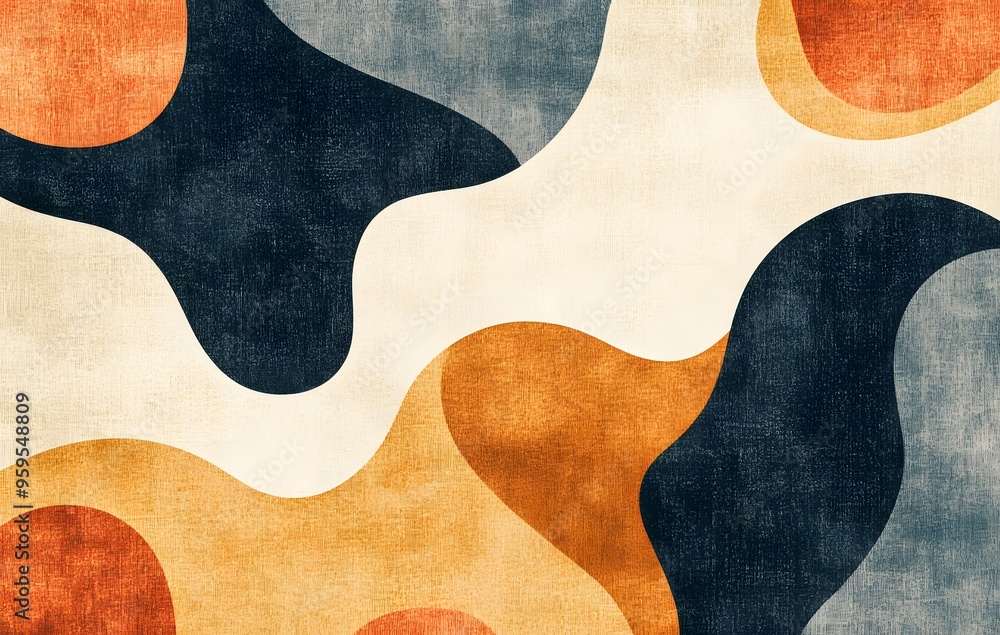 Poster 42. **full-size seamless modern rug pattern with abstract forms and gradient colors**