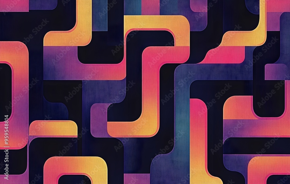Poster 42. **full-size seamless modern rug pattern with abstract forms and gradient colors**