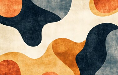 42. **Full-size seamless modern rug pattern with abstract forms and gradient colors**