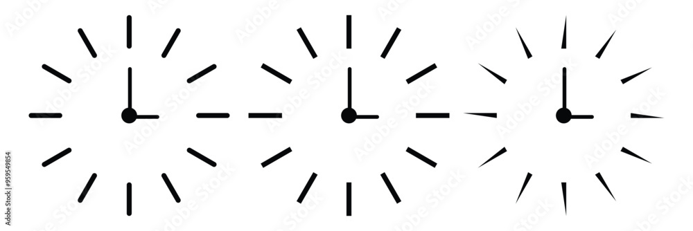 Poster clock icons set. alarm clock, time clock icon set.