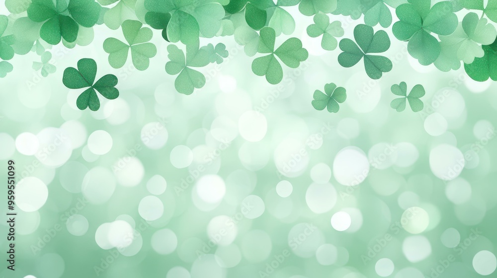 Canvas Prints Celebrate St. Patricks Day with this vibrant green bokeh background, perfect for festive designs and cheerful themes.