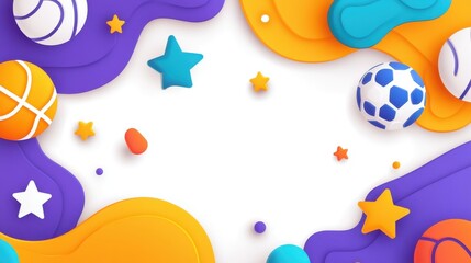 Fototapeta premium Vibrant, abstract geometric shapes create a dynamic sportsthemed background, perfect for any modern design project.