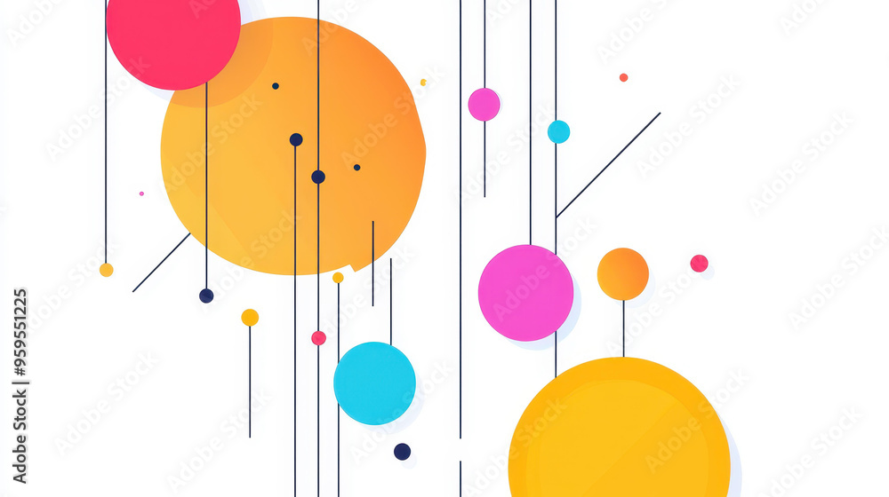 Poster discover a vibrant tech abstract design featuring lines and nodes, perfect for visuals in modern dig
