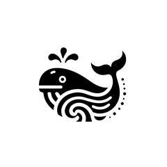 Creative whale icon and  logo vector illustration.