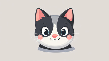 Fototapeta premium Discover a sleek and charming cat avatar, beautifully designed with clean lines and customizable features for a unique look.