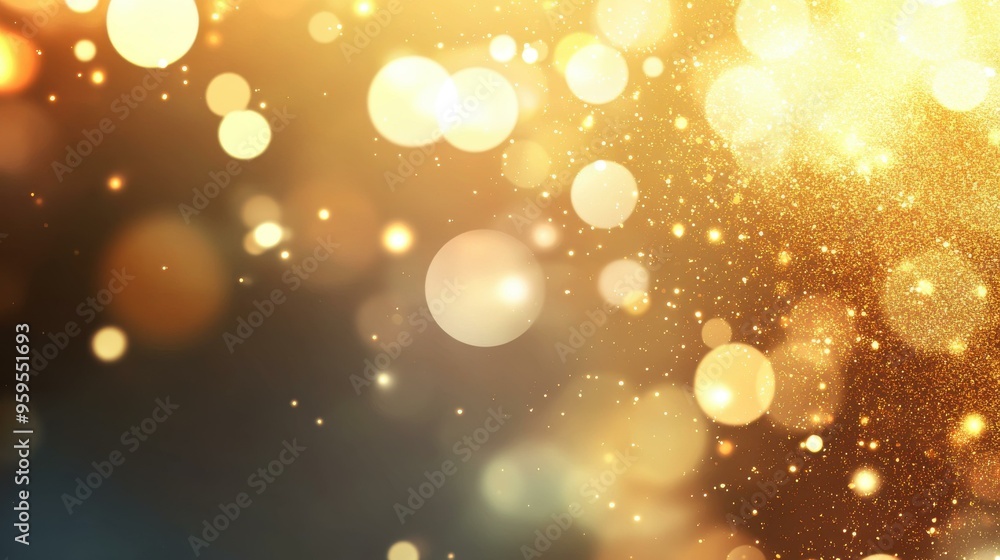Poster abstract gold bokeh background with smooth textures and glimmering glitter, perfect for a chic desig
