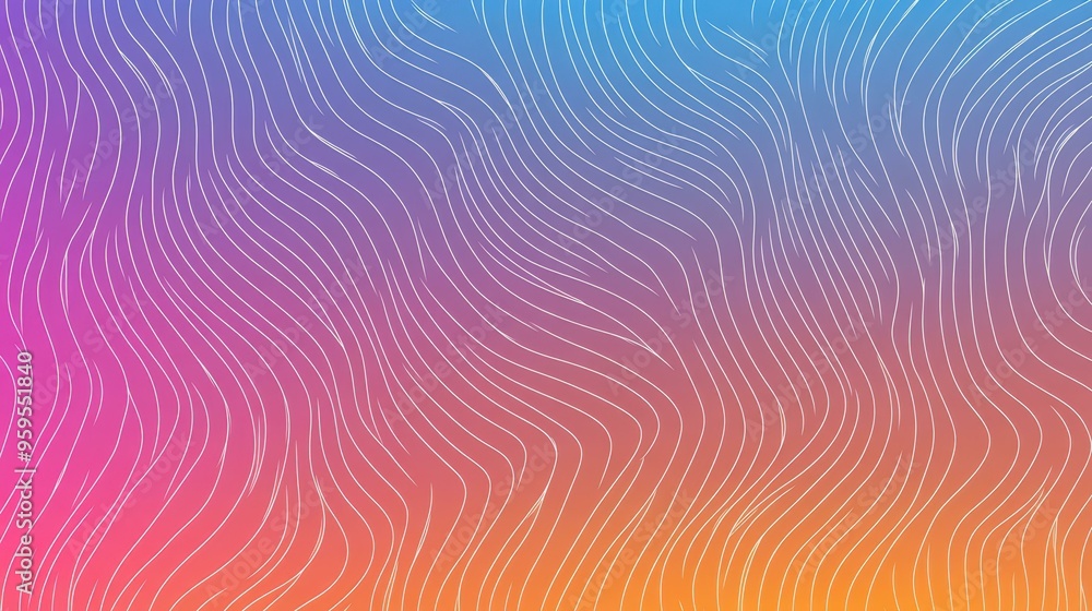 Poster explore a vibrant color gradient pattern, blending geometric shapes with a trendy halftone effect fo