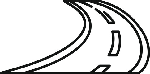 Simple line art illustration of a winding road disappearing into the distance