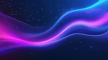 Stunning abstract futuristic backdrop with vibrant pink and blue neon waves, embodying fastpaced data transfer in a dreamy setting.