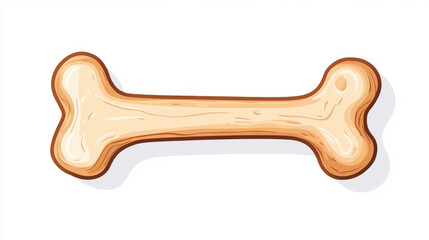 Fun cartoon bone icon highlighting a pets love for bones, ideal for playful designs and petthemed content.