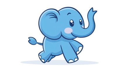 Obraz premium A playful elephant cartoon character with vibrant colors and playful animation, perfect for kids projects and ads.