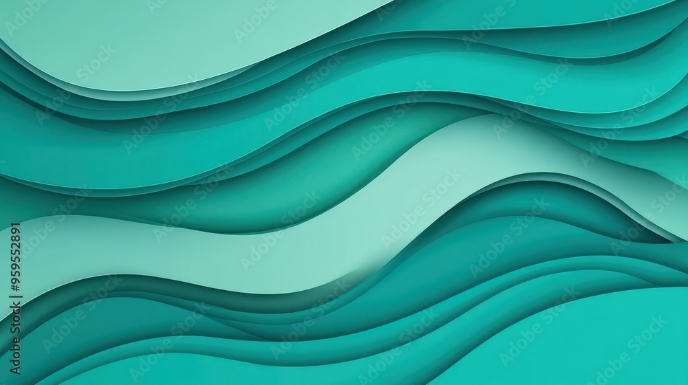 Poster a sleek abstract green background design featuring wave patterns and modern textures. perfect for cr