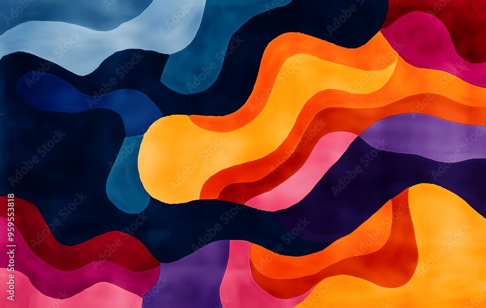 Aufkleber 34. **full-size seamless artistic rug design with bold color gradients and abstract forms**