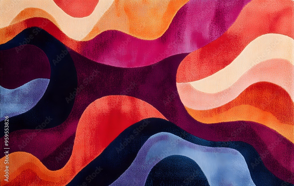Poster 34. **full-size seamless artistic rug design with bold color gradients and abstract forms**
