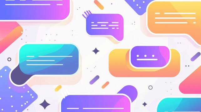 Flat colorful illustration with theme options for branding.