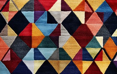 Fototapeta premium 38. **Full-size seamless contemporary rug pattern with geometric shapes and vibrant hues**