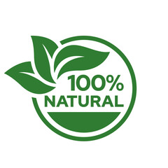 100% Natural Product Label Circle Vector Logo. Healthy Food Badge. Set of eco friendly icons. Ecologic food stamps.	