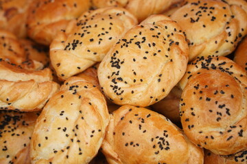Baked tandoor samsa. Baking with different meats.