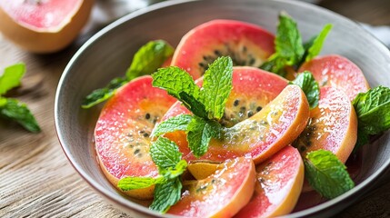 Red Kiwi Fruit Salad with Mint
