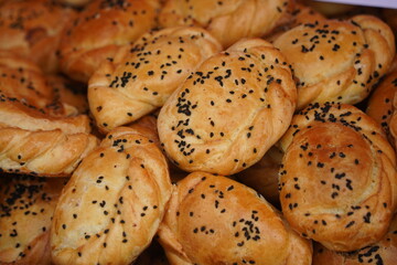 Baked tandoor samsa. Baking with different meats.