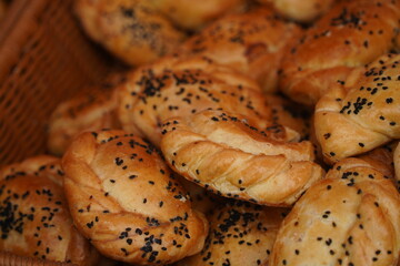 Baked tandoor samsa. Baking with different meats.